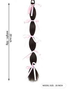 Synthetic Hairpiece Ponytail Natural Extension Hair Pony Tail Hair Silk RibbonBraiding Fashion Boxing Braids For Women - Multicolor - View 6