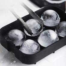 1pc Silicone Ice Tray, Ice Making Box, Soft Silicone, Low Temperature Resistant, Easy To Clean,  Ice Cube Mold Tray(Free Funnel Included) - Black - View 6