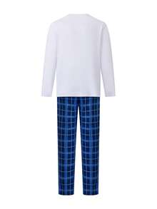 Family 2025 Christmas Crimson Red Matching Pajamas Set - Letter Tree Print  Buffalo Plaid, Dad Mom Kids Long Sleeve Tops Elastic Pants,  Cotton Fleece Lined, Holiday Photos Eve Gift Unwrapping, Soft Warm Easy To Wash True To Size