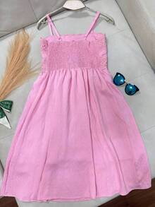 ANJO&M FASHION Short Dresses With Lace, Lined At The Back With Elastic, Size M G Gg Simple - 粉色 - 查看 2
