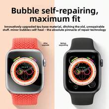 4pcs Watch Water Gel Film Compatible With Apple Watch 49mm/44mm/40mm Watch Full Screen Film 45mm/41mm Water Gel Film 38mm/42mm/Watch Ultra Series/9/8 Protective Sticker 7/6/5/4/3/2/1/SE