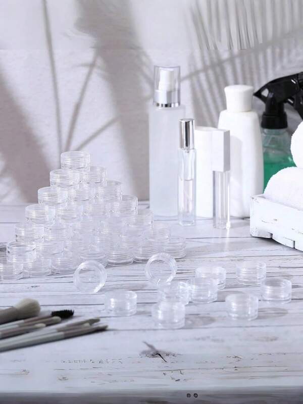100 pezzi/72 pezzi/48 pezzi/12 pezzi/1 pezzo 25 pezzi Mini vasi trasparenti per crema 5g, barattoli di plastica vuoti per cosmetici e trucco, bottiglie campione trasparenti per ombretto, crema e balsamo per le labbra, elementi essenziali da viaggio, barattoli cosmetici vuoti mini, adatti per Ringraziamento, Ognissanti e Natale
