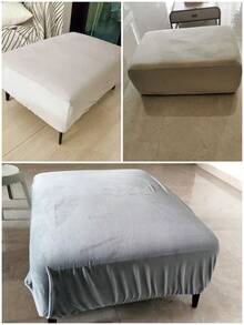 1 件装天鹅绒脚凳套弹力脚凳套弹性沙发脚凳套家具保护套家居装饰