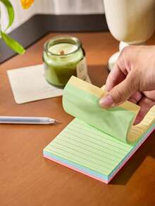 10/100/200 Sheets Lined Sticky Notes, 4 Colors Portable Student Note Marking Writing Stickers, Self-Adhesive Easy To Stick, Office Home School Use, 2 Sizes Available, Office Assistant, School Supplies, Back To School Season - Multicolor - View 8