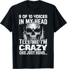 9 Out Of 10 Voices In My Head Tell Me I'm Crazy T-Shirt - Black - View 1
