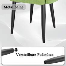 Dining Chairs Set Of 2, Modern Upholstered Fabric Kitchen Chairs, Dining Table Chairs With High Back And Metal Legs - 綠色 - 查看 5