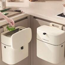 Creative Wall Mounted Hanging Trash Can Bin For Kitchens Cabinet Door With Lid Kitchen Trash Bins Garbage Can Home - Hook - View 2