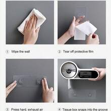 Wall-Mounted Waterproof Toilet Roll Holder, Bathroom Tissue Box With Phone Shelf & Storage Compartment - Default - View 8