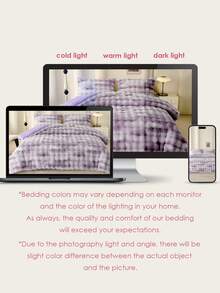 1pc Wonderful Fluffy Faux Rabbit Fur Bubble Comforter, Tie-Dyeing Purple Plush Fuzzy Bedding, Warm Soft Bubble Comforter Bedding For Winter, No Pillowcase, Comfortable And Machine Washable, Oeko-Tex Certified. - Multicolor - View 6