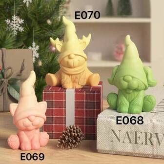 1pc Christmas Elf Silicone Mold DIY Christmas Deer Cat Candle Decor Ornament Multifunctional Mold