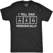 Camiseta para hombres "Le cuento a papá chistes periódicamente" divertida ciencia día del padre camiseta gráfica nerdy - Negro - Ver 1