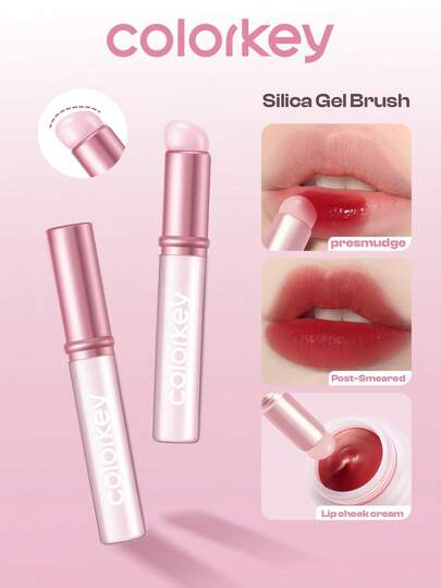 COLORKEY Juego de brochas de silicona mini para labios con tapa, brochas multifunción para corrector, aplicador de brillo de labios, corrector, aplicador de bálsamo labial, práctico set de brochas de maquillaje para viaje, para maquillaje profesional, regalo para mujeres y niñas, maquillaje, marca de belleza y cosmética para mujeres y niñas, perfecto para otoño e invierno, ideal para maquillaje Y2K, San Valentín