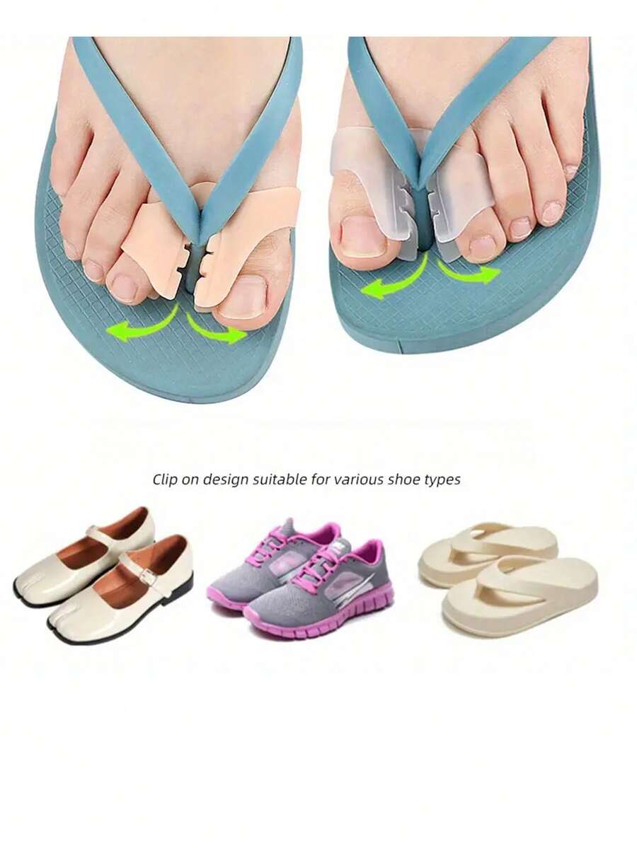 2 paia di infradito separatori per dita dei piedi, sandali con cuscinetto spesso per le dita
