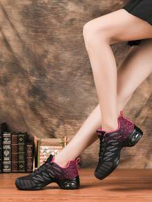 女士舞蹈鞋，透气网眼休闲鞋，软底软面健身瑜伽舞蹈鞋，适合广场舞 - 玫紅色 - 查看 3