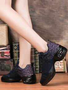 女士舞蹈鞋，透气网眼休闲鞋，软底健身瑜伽舞蹈鞋，适合所有季节