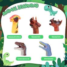 15 Pcs Dinosaur Head Finger Puppets, Realistic Dinosaur Toys, Animals Puppet Show Theater Props, Best Choice For Party Favors, Stocking Stuffers, Pinata Fillers And Goodie Bag Fillers - Multicolor - View 2