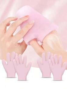 2 pièces Gants hydratants en silicone, gants en silicone doux, gants d'hydrothérapie hydratants, gants avec lotion à l'aloe, outils de soin des mains exfoliants, convient pour les mains sèches, gercées, vieillissantes et la peau rugueuse, taille unique, réutilisables - Multicolore - Voir 6