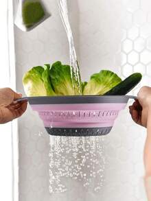 1 pieza Colador y escurridor plegable, Colador de silicona y escurridores de alimentos, Para verduras y frutas, Artículos esenciales de cocina, Artículos de cocina para una eficiencia máxima de la cocina con estilos acogedores de otoño e invierno