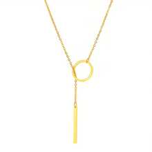 Elegant Minimalist Women'S Necklace - 18K Golden Plated Stainless Steel Pendant, Delicate Chain With Smooth Edges, Dainty Everyday & Formal Jewelry, Valentine's, Year-Round Wear - Versatile Her - Vàng - Xem 3