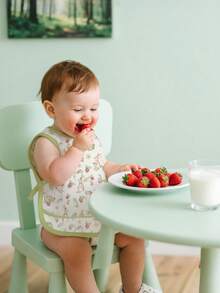 1 Stück Baby Fütterungslätzchen mit Krümelklappe, einstellbares wasserdichtes ärmelloses Zahnen Lätzchen Set, Kleinkind Säugling Andenken Geschenk für Babyparty, 6-24 Monate