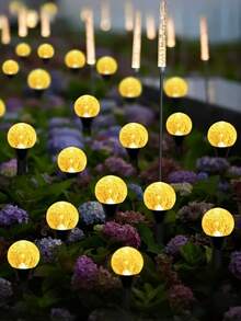 20pcs Solar Powered Pathway Lights - Multicolor Solar LED Bubble Lights, 8 Lighting Modes, Auto On/Off, IPX4 Waterproof, Space Theme, Outdoor Lawn Garden Lights, Button Controlled Solar Landscape Lighting, IPX4 Outdoor Illumination, 8 Bright Lighting Modes, Suitable For Yard, Lawn, Summer, Camping, Party, Wedding, Trail, Backyard And Lawn, Independence Day, Birthday, Christmas Lawn Decor Path Lights!