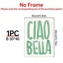 1pc Ciao Bella Poster Decoration, Wall Art, Girly Room Decor, Cute Wall Art, Pink Retro Poster, Wall Decoration Poster, Wall Canvas Decoration, Ideal Gift For Bedroom Living Room