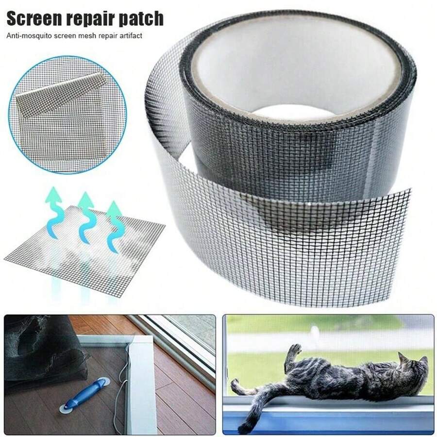 3x Window Repair Tape Fly Screen Insect Repellent Repair Tape Self Adhesive - Black - View 1