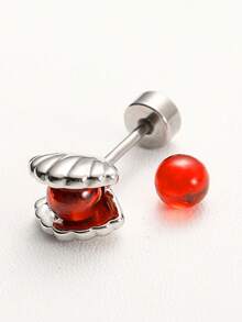 1颗红色系列锆石耳钉，简约耳骨穿刺饰品，男女皆宜 - 彩色 - 查看 20