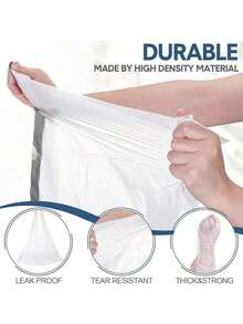 1/20/100个加厚大号抽绳垃圾袋，白色垃圾袋，适用于厨房、办公室、卧室、浴室，4加仑内衬，携带方便（1个为试用装，请谨慎购买） - 白色 - 查看 9