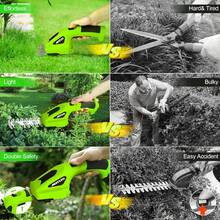 二合一便携式电动手持修剪器和修枝剪，USB 充电电池，人体工程学设计，适用于草坪和花园维护，绿色和黑色，方便专业人士和家庭用户使用，电动修剪器，家庭园艺工具，握感舒适，结构耐用 - 彩色 - 查看 4