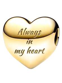 1 件时尚 925 纯银爱心天使系列串珠适合女士手链手镯 DIY 珠宝制作和日常服装搭配珠宝装饰适合女孩 - 金色 - 查看 12