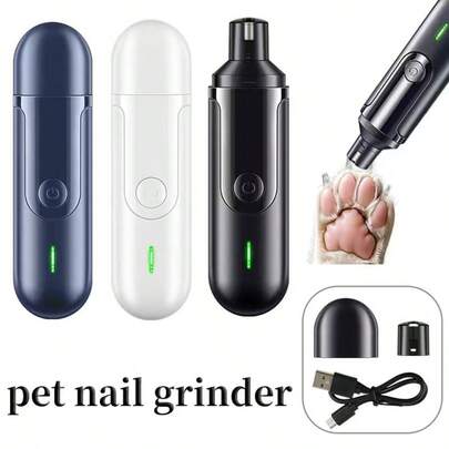 1 件装宠物电动磨甲器，猫狗电动磨甲器，USB 充电式，便携式宠物电动指甲修剪器，无痛爪子护理，光滑，适合小型、中型、大型犬和猫，家庭日常使用
