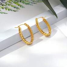1 Pair Minimalist Multi-Layer Stainless Steel Earrings, Versatile For Women Daily Wear And Dates