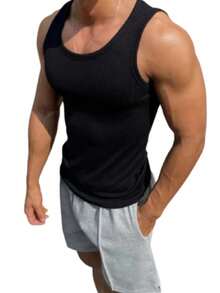 PREMIUM RIBBED AMERICAN MEN'S TANK TOP - 軍綠色 - 查看 2