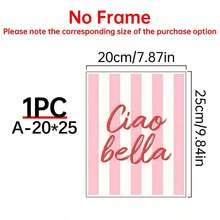 1pc Ciao Bella Poster Decoration, Wall Art, Girly Room Decor, Cute Wall Art, Pink Retro Poster, Wall Decoration Poster, Wall Canvas Decoration, Ideal Gift For Bedroom Living Room