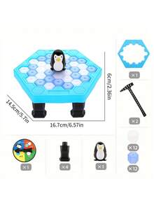 Funny Desktop Penguin Rescue Toy Set, Interactive Game For Kids, Friends Gathering Penguin Ice Breaking Entertainment Prop
