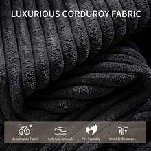 105'' Cloud Sectional Couch With L-Shaped Recliner,Pedals Can Be Purchased Separately Boneless Corduroy Sofa With Deep Seat,Modern Modular Couch For Living Room, No Assembly Required,Comfy Plush Corduroy Fabric,Sofa De Sala,Couch,Sofa Cama,Muebles Para Sala, Living Room Furniture, Muebles, Bedroom Furniture Set, Recliner Chair For Adult.