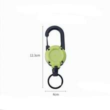 Llavero táctico con cremallera automática para exteriores, broche multifuncional con colgante, estuche retráctil de acero de 23.6 pulgadas, adecuado tanto para hombres como para mujeres, herramienta antirrobo multifuncional, portaplacas táctico, apto para actividades de camping, pesca, caza y golf.