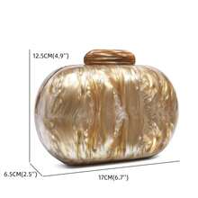 Embrague de concha dura con efecto de mármol acrílico, bolso de noche de mujer con cadena dorada, pequeño bolso de mano a juego con vestido de fiesta y vestido de noche, regalo perfecto para amigos