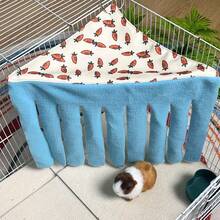 Small Animal Hideaway& Hammock, Cozy House With Roof For Small Pets To Sleep And Hide - Washable Pet Cave& Hideout Corner, Hanging Hammock Hideout Bed, Cage Accessories For Guinea, Hamster, Rat, Glider, Squirrel, Ferret, Kitten, Squirrel, Chinchilla