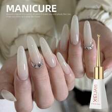 XEIJAYI 1瓶持久米色凝胶指甲油，UV/LED可卸凝胶指甲油，适用于美甲DIY沙龙居家美甲，节日礼物，女士美甲 - 米色 - 查看 10