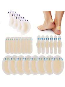 18 片装凝胶水泡绷带,适用于脚跟、脚趾的缓冲垫,防水水胶体绷带,足部护理必需品|灵活的脚跟保护器(无盒) - 米色 - 查看 11