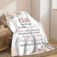 Heartfelt Sister's Gift,Modern Style, Versatile,Super Soft Flannel Printed 3D Blanket, As Birthday Gifts, Family, Wedding, Souvenir Blankets, Polyester Blankets Suitable For All Seasons, Washable, Machine Washable, Lightweight, Breathable, Comfortable, Warm, Unique, 280gsm For Him, Her Personalized Ideal Gifts For Her,Perfect Nap, Camping, Travel, Home, Daily Life, Office Decoration, Birthday, Anniversary, Valentine's Day, Thanksgiving, Christmas, Halloween, Wedding, New Year Gifts ,Sofa,Bed,Car,Bedroom,Living Room,Office,  Outdoor Camping, Beach,Wall Decoration - 多色18 - 查看 5