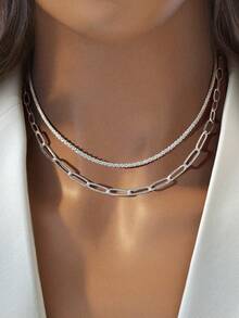 1pc Minimalist Matte Heart Pendant Necklace, 925 Sterling Silver Lightweight Luxurious Choker Necklace, Elegant Jewelry Gift Suitable For Daily Wear And Dates - Style 3 - View 2