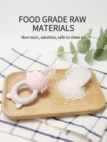 KUNT 1 件婴儿水果咬咬玩具，可爱小猪图案，彩色硅胶网袋，防噎住防窒息，神奇婴儿水果喂食器，出牙和缓解压力