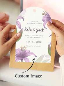 定制卡片、婚礼请柬、造型独特的感谢卡、明信片、信封留言卡、礼品标签、贺卡、定制文字贺卡、圆边空白牛皮纸贺卡/明信片、字母信息贴纸、空白白卡 - 卡片 - 查看 24