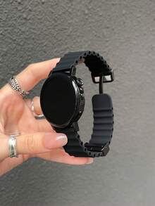 18毫米、20毫米、22毫米硅胶磁吸表带，兼容三星Galaxy Watch 3/4/5/6/7、GT6/5/4/3、Garmin、Amazfit等品牌手表 - 黑色 - 查看 6