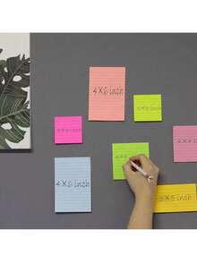 8 Stücke gepolsterte Haftnotizen 4x6 Zoll, 8 leuchtende Farben selbstklebende rechteckige Notizblöcke, geeignet für Büro, Zuhause, Schulbesprechungen, 40 Blatt/Block, Schulmaterial, Schulanfang