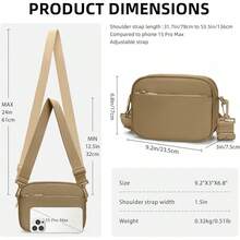 Checkered Crossbody Bag For Women Small Cute Purses  Shoulder Handbags Wide Strap - Caramel - View 5