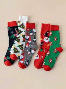 1/5/10/15 双随机圣诞袜，可爱欧美风中筒袜，男女适用，秋冬